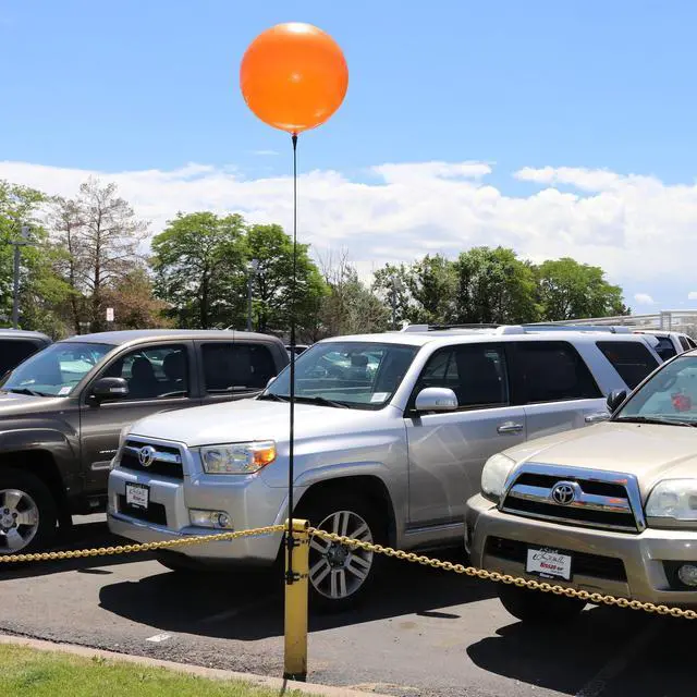 Alt view image 5 of 6 - Weatherproof Reusable Balloon Long Pole Kit - Helium Free Plastic Outdoor Balloons
