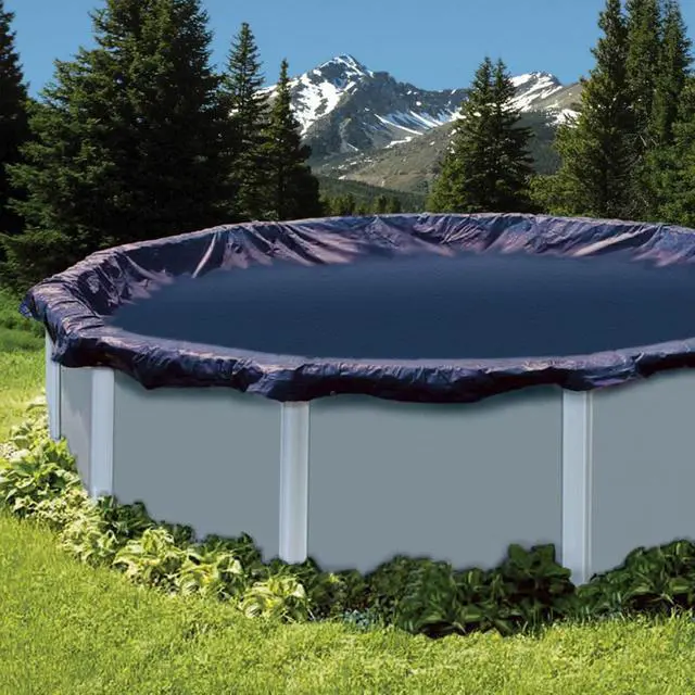 Alt view image 2 of 6 - HYDROTOOLS Leaf Net Heavy Duty Winter Leaf Net Pool Cover For Above Ground Swimming Pools | For 28 FT Round Pools | 31 FT Netting Size | Black | Winch & Cable Included | CO928