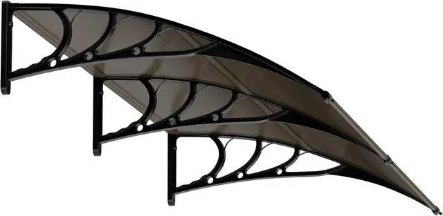 Main image of 40" x 80" DIY Polycarbonate Door Canopy, Outdoor Front Door Window Awning, Waterproof Rain Shelter with Metal Support Frame for Patio Entry