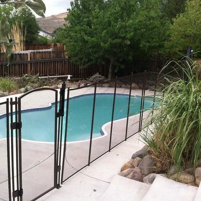 Alt view image 3 of 6 - Visiguard is The Most See-Thru Pool Fence on The Market | Removable Child Safety Fence. (White, 5'x10')