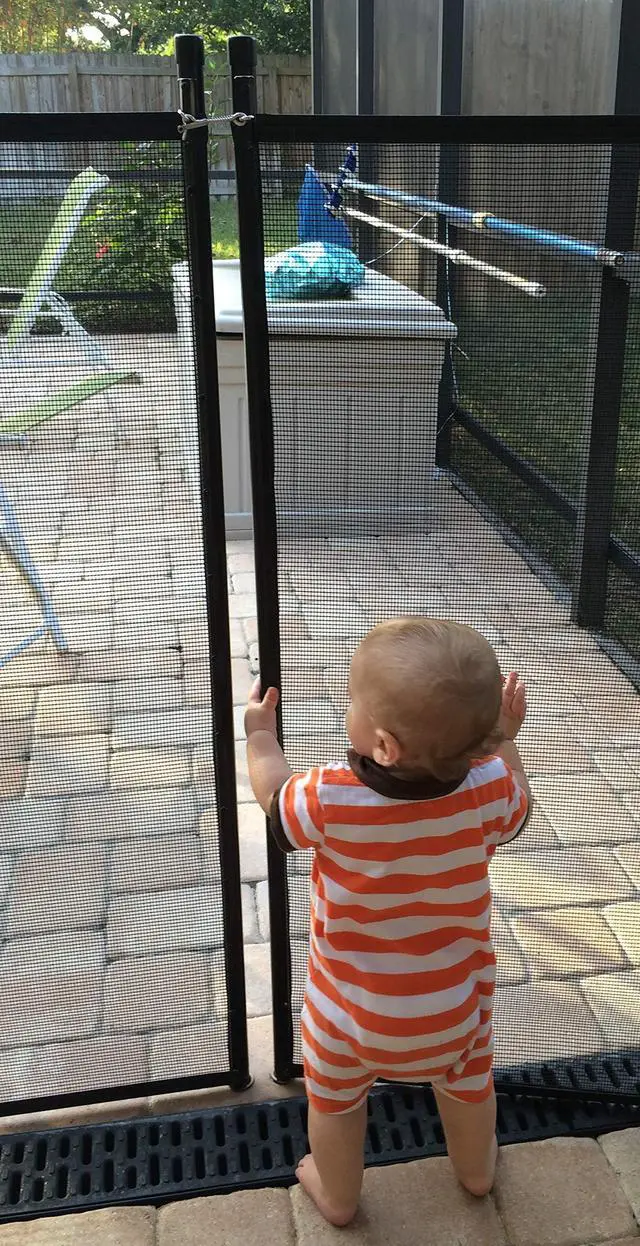 Alt view image 4 of 6 - Visiguard is The Most See-Thru Pool Fence on The Market | Removable Child Safety Fence. (White, 5'x10')