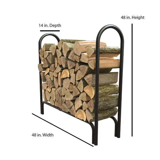 Alt view image 3 of 6 - 15203 Deluxe Outdoor Log Rack, Black, 4-Feet, Log Rack Only