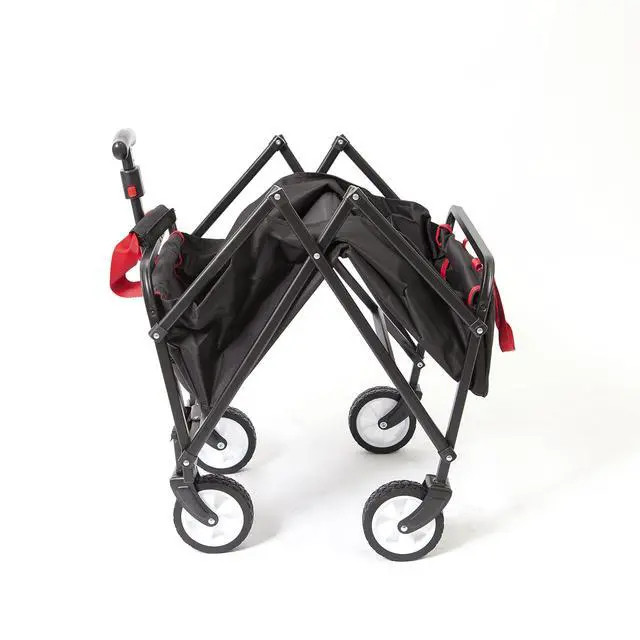 Alt view image 3 of 6 - Collapsible Folding Beach Outdoor Utility Wagon (Black)