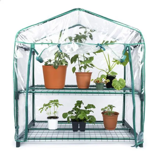 Alt view image 2 of 6 - GreenThumb Greenhouse With Vinyl Cover, Perfect For Classroom, Home, and Herb Gardens- Indoor/Outdoor Gardening