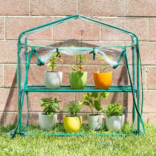 Alt view image 4 of 6 - GreenThumb Greenhouse With Vinyl Cover, Perfect For Classroom, Home, and Herb Gardens- Indoor/Outdoor Gardening