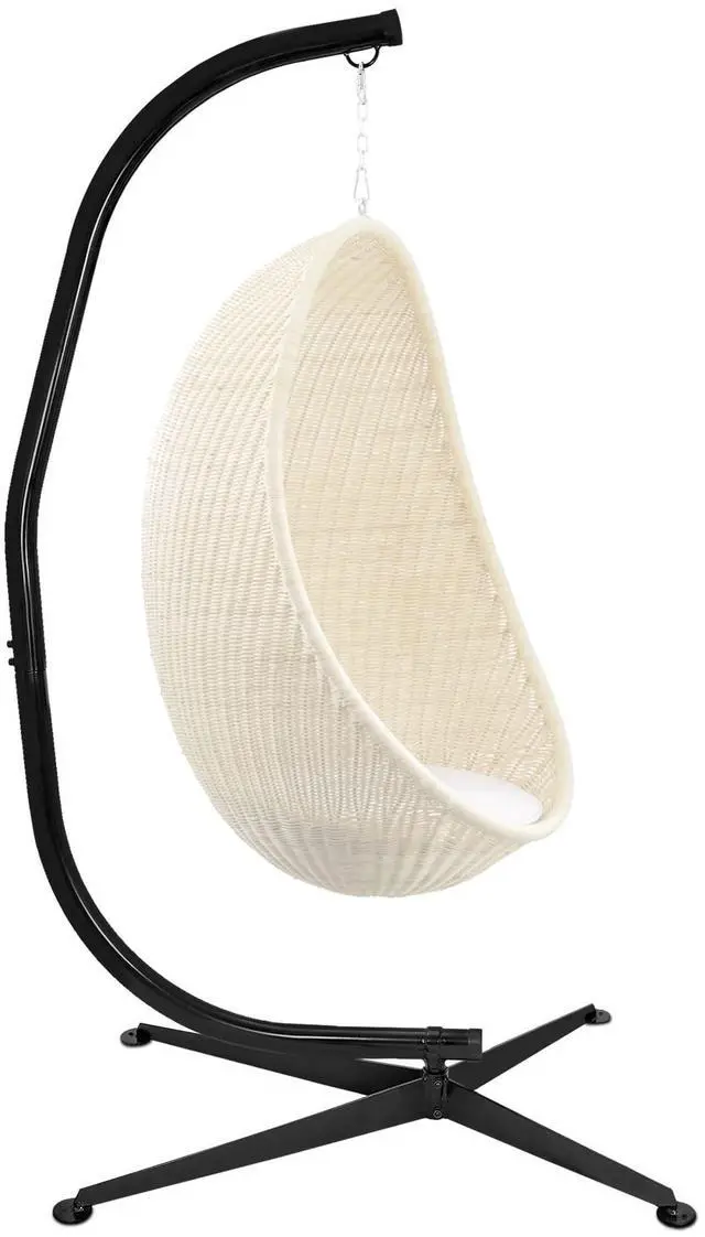 Main image of Metal Hanging Chair Stand, Heavy Duty Hammock Swing C Stand Frame, Solid Steel 331LBS Capacity Weather Resistant for Indoor Outdoor, 360 Degree Rotation, Black