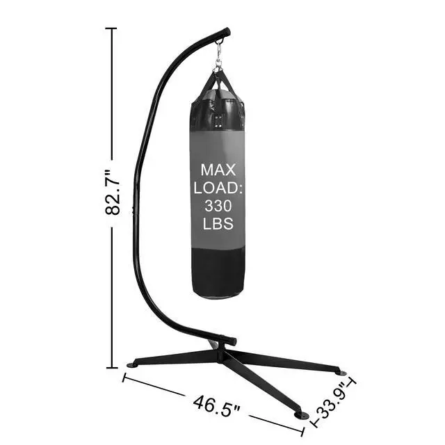 Alt view image 5 of 6 - Metal Hanging Chair Stand, Heavy Duty Hammock Swing C Stand Frame, Solid Steel 331LBS Capacity Weather Resistant for Indoor Outdoor, 360 Degree Rotation, Black