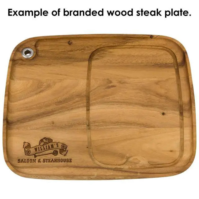 Alt view image 2 of 6 - 4 Letter Branding Iron for Steak, Buns, Wood & Leather | Includes Wood Steak Plate
