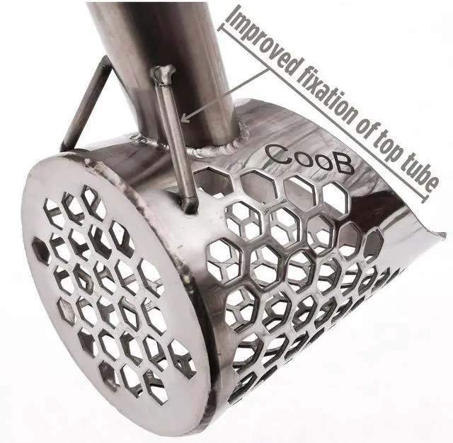 Alt view image 5 of 6 - Small Lightweight Beach Sand Scoop Metal Detector Tool Scout V1 | Metal Detecting Hunting Tool, Hehaxedron 10mm Holes. Stainless Steel 1.5mm. Powered by