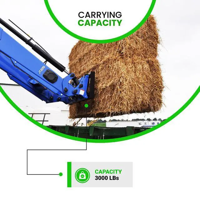 Alt view image 5 of 5 - 49" Hay Bale Spear 3000 LBs Capacity, C-2 Bale Spike Square Tapered Forged - 1 3/4" Conus 2, Bale Hay Spike with Hex Nut