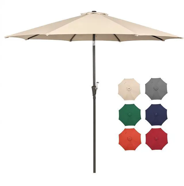 Main image of 9 Ft Patio Umbrella Outdoor Table Market Umbrellas With Push Button Tilt&Crank Lift,8 Ribs(Beige)