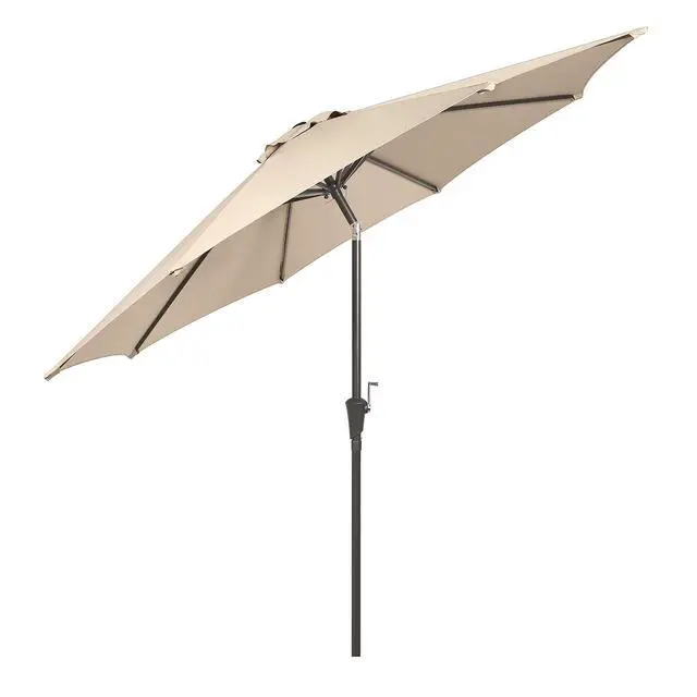 Alt view image 4 of 6 - 9 Ft Patio Umbrella Outdoor Table Market Umbrellas With Push Button Tilt&Crank Lift,8 Ribs(Beige)