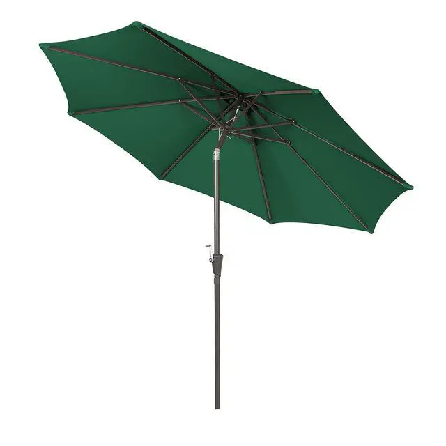 Alt view image 3 of 6 - 9 Ft Patio Umbrella Outdoor Table Market Umbrellas With Push Button Tilt&Crank Lift for Garden, Deck, Backyard and Pool,8 Ribs(9 FT,Green)