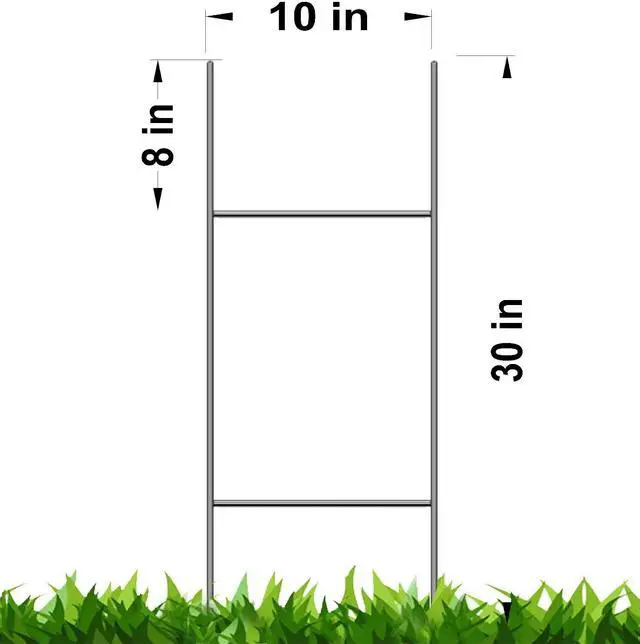 Alt view image 5 of 6 - Yard Signs 20 White Signs 18''x24'' x 4mm Corrugated Plastic & 20 Double H-Frame Stake 10''x30'' 9 Gauge Galvanized Wire Yard Sign Stake