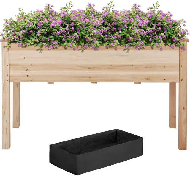 Main image of Wooden Garden Planter Boxes 48 X 23 X 30in Elevated Raised Garden Bed Outdoor with Legs Wooden Gardening Box for Flower/Vegetable/Herb/Tomato/Backyard/Patio