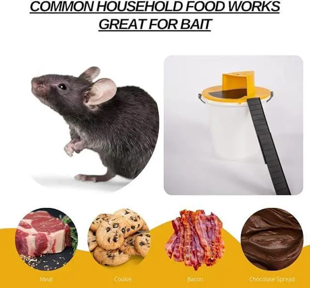 Alt view image 4 of 6 - Mice Mouse Trap Bucket Flip Lid,Mouse Trap Bucket Indoor Outdoor,Humane Mouse Trap,Mouse Trap Bucket Lid Auto Reset | 5 Gallon Bucket Compatible | Mouse Trap Bucket Lid (2 Pack)