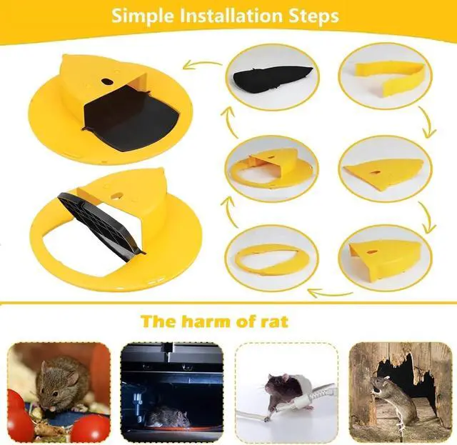 Alt view image 5 of 6 - Mice Mouse Trap Bucket Flip Lid,Mouse Trap Bucket Indoor Outdoor,Humane Mouse Trap,Mouse Trap Bucket Lid Auto Reset | 5 Gallon Bucket Compatible | Mouse Trap Bucket Lid (2 Pack)