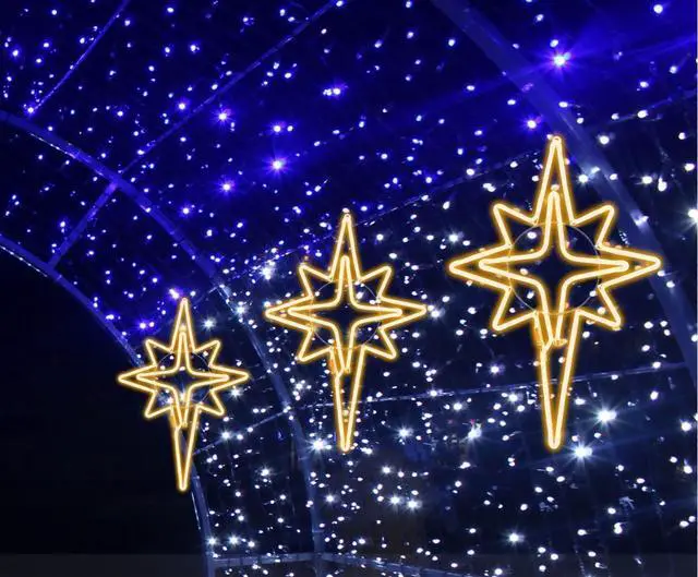 Alt view image 4 of 6 - Large 25"x16" 360 LED Bethlehem Star,Super-Bright Warm White LEDs Outdoor Christmas Decoration with UL Standard Adaptor Waterproof for Home Party Wall Hanging Holiday