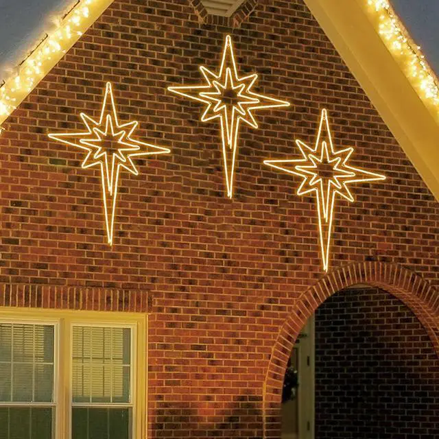 Alt view image 5 of 6 - 28" 144LED Twinkle Bethlehem Star, Super-Bright Warm LED Christmas Decoration with 11 Functions and Timer, Waterproof for Outdoor Hanging, Decorative Star Light