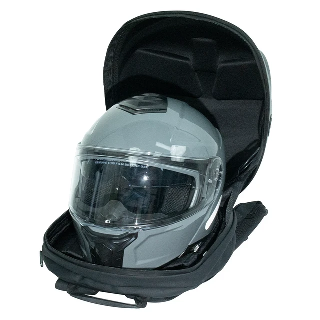 Alt view image 3 of 4 - HQS-1 Black Knight LED Motorcycle Helmet Backpack, Hard Shell Expandable 12.5-20L Waterproof Motorbike Riding Backpack with Dual P2 LED Screen, Fits Full Face Helmet for Motorcycle Riders