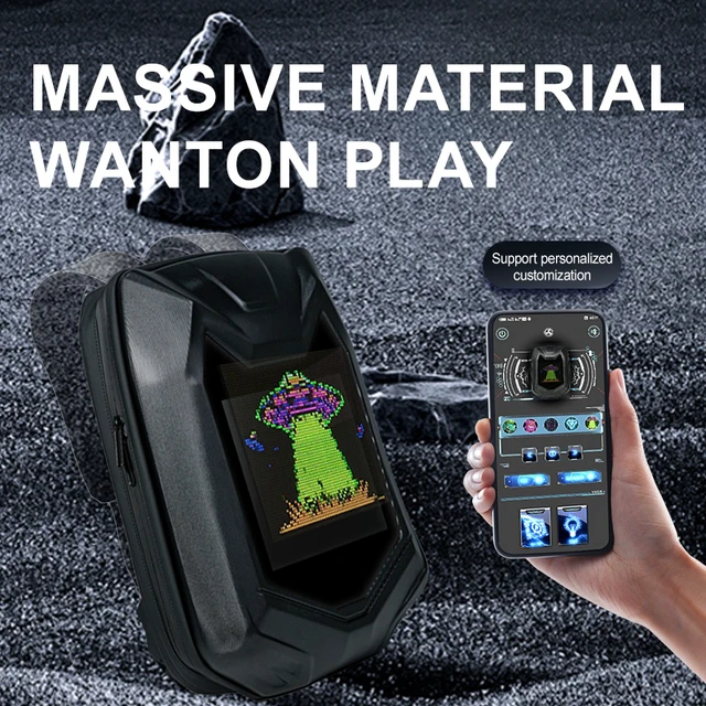 Alt view image 3 of 5 - T14 LED Backpack 12L Capacity Bluetooth Control Smart Display Backpack For Motorcycle Riding