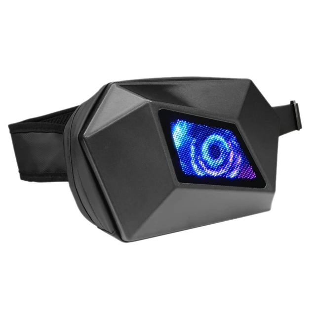 Alt view image 2 of 5 - S1-1 LED Motorcycle Hard Shell Satchel, P2 48×48 Pixel LED Screen, Bluetooth APP Custom Display, Powered by Mobile Power Bank, 4L Riding Chest Sling Bag