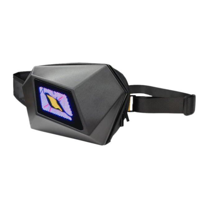 Alt view image 5 of 5 - S1-1 LED Motorcycle Hard Shell Satchel, P2 48×48 Pixel LED Screen, Bluetooth APP Custom Display, Powered by Mobile Power Bank, 4L Riding Chest Sling Bag