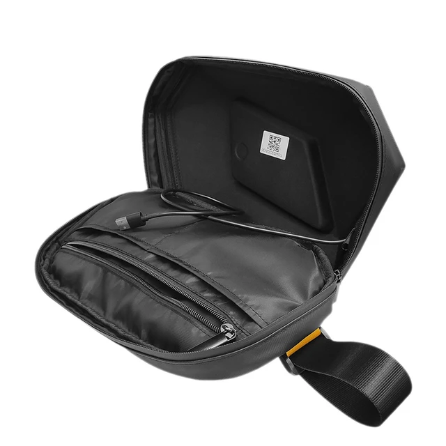 Alt view image 3 of 5 - S1-1 LED Motorcycle Hard Shell Satchel, P2 48×48 Pixel LED Screen, Bluetooth APP Custom Display, Powered by Mobile Power Bank, 4L Riding Chest Sling Bag