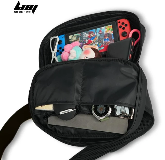 Alt view image 5 of 5 - S1-2 LED Motorcycle Hard Shell Satchel, P2 48×48 Pixel LED Screen, Bluetooth APP Custom Display, 4L Riding Chest Bag, Powered by Mobile Power Bank