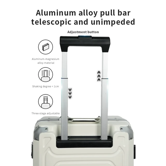 Alt view image 5 of 6 - L4-1 Smart LED Screen Luggage White, 35L Hard Shell Rolling Suitcase with Bluetooth Control, ABS+PC Handcart Travel Luggage, 57×37×25cm