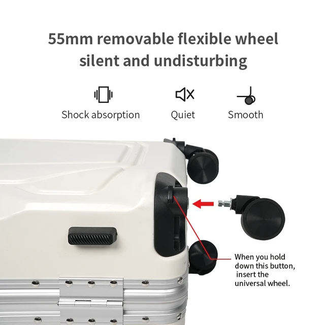 Alt view image 3 of 6 - L4-1 Smart LED Screen Luggage White, 35L Hard Shell Rolling Suitcase with Bluetooth Control, ABS+PC Handcart Travel Luggage, 57×37×25cm