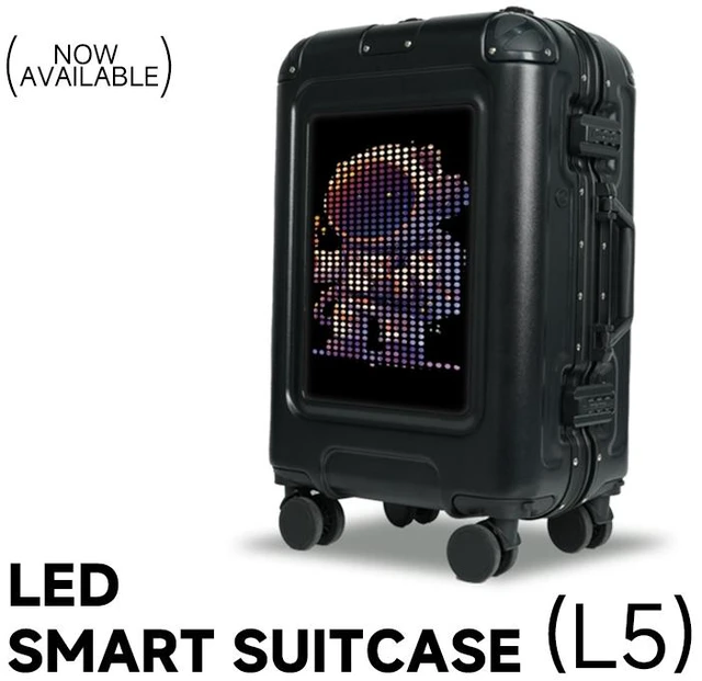 Main image of L5-1 Smart LED Display Luggage Black, 35L Hard Shell Carry-on Suitcase, Bluetooth Control, ABS+PC Hardside Rolling Travel Luggage, 57×37×23cm