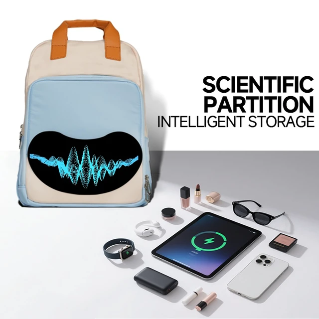Alt view image 4 of 5 - T13-1 Smile Bag 10L Smart LED Display Backpack, Bluetooth Control, P3.3 Screen 64×32, ABS+PC & Nylon, 38×30×13cm