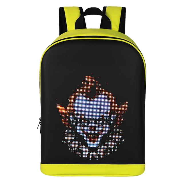 Alt view image 2 of 3 - Smart LED Backpack with 64×64 P3.75 Programmable Pixel Screen, Bluetooth & 4G App Control, 16L Oxford Nylon Leather Film Backpack Powered by Power Bank