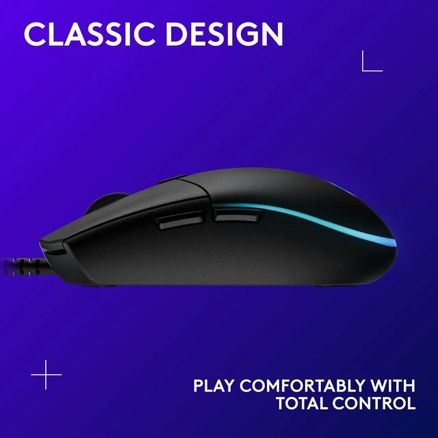 Alt view image 7 of 7 - Wired Gaming Mouse - Black | LIGHTSYNC RGB, On-Board Memory, 6 Programmable Buttons, Compabile with PC/Mac
