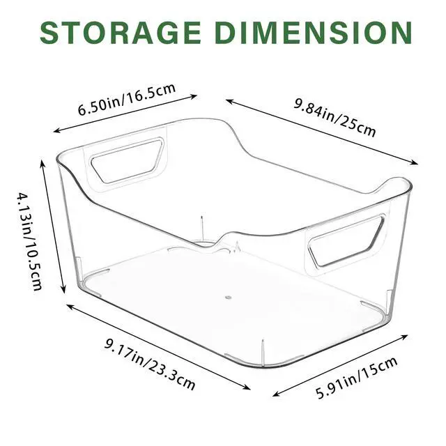 Alt view image 4 of 7 - 12 Pack Clear Plastic Storage Bins, Pantry Organizers and Storage, Clear Pantry Organizer Bins, Plastic Containers with Handle for Kitchen,Freezer,Cabinet,Closet,Bathroom Under Sink Storage