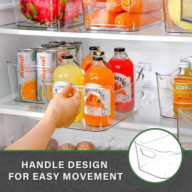 Alt view image 7 of 7 - 12 Pack Clear Plastic Storage Bins, Pantry Organizers and Storage, Clear Pantry Organizer Bins, Plastic Containers with Handle for Kitchen,Freezer,Cabinet,Closet,Bathroom Under Sink Storage