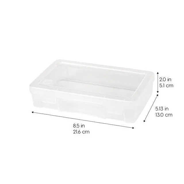 Alt view image 2 of 7 - Clear Storage Cases, 10-Pack, |Made in USA|, Plastic Bead Organizing Containers with Snap Lid for Arts, Crafts, Ephemera, Stickers, & Dance Cheer, Clear - Medium