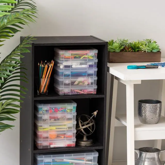 Alt view image 5 of 7 - Clear Storage Cases, 10-Pack, |Made in USA|, Plastic Bead Organizing Containers with Snap Lid for Arts, Crafts, Ephemera, Stickers, & Dance Cheer, Clear - Medium
