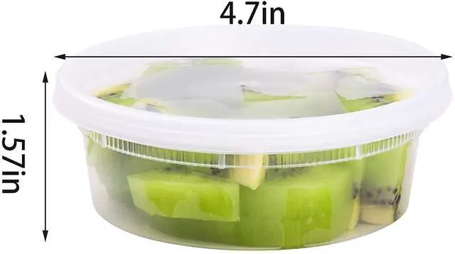 Alt view image 2 of 5 - [8oz-40 Sets Plastic Containers with Airtight Lids, Food Storage Containers, Deli, Slime, Soup, Meal Prep Containers | BPA Free | Stackable | Leakproof | Microwave/Dishwasher/Freezer Safe