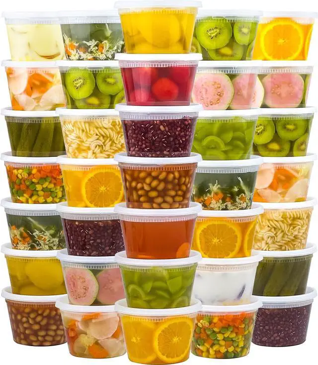 Main image of 50 Set 16 oz Deli Containers with Lids, Leak-Proof BPA Free Plastic Take Out Bowls, Food Storage Containers for Takeout Meal Prep Storage, Freezer, Microwave & Dishwasher Safe