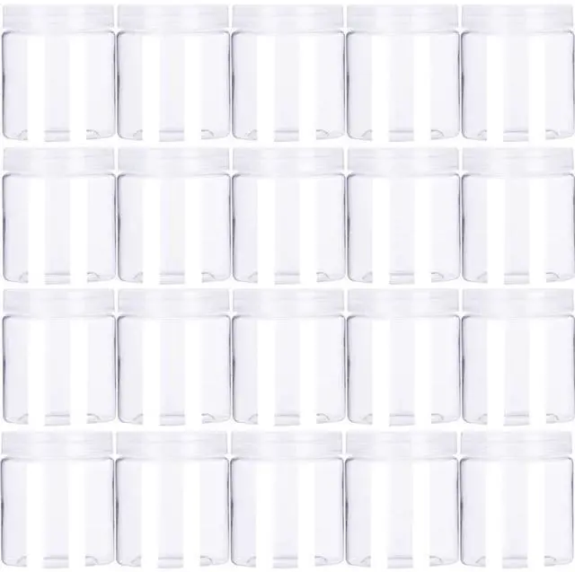 Main image of 20 Pack 4oz/120ml Round Plastic Jars with Lids Empty Clear Slime Containers,Wide-Mouth Refillable Storage Containers for Cosmetics,Lotion,Food Storage