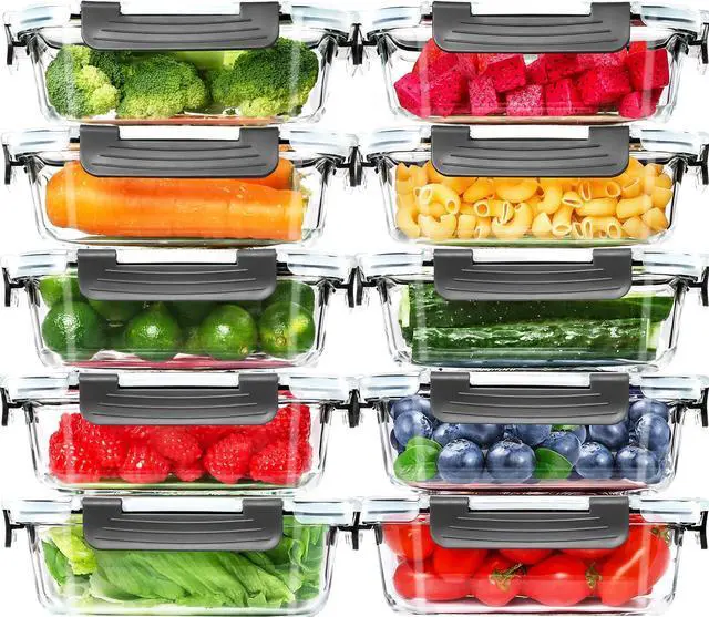 Main image of 10 Pack Glass Meal Prep Containers, 22 OZ Glass Airtight Food Storage Containers with Lids, Pantry Kitchen Storage Containers for Lunch, Food Storage, Meal Prep, Lunch Bento Boxes