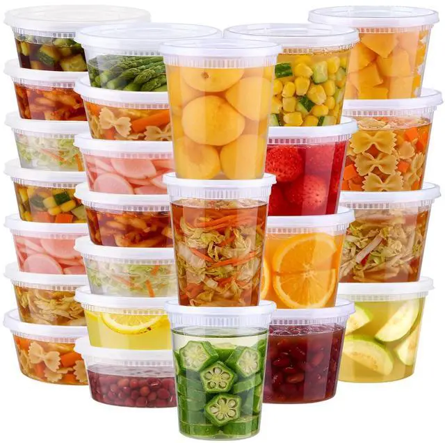 Main image of 60 Sets Deli Containers with Lids, 8/16/32 oz Quart Containers BPA Free, Airtight Takeout Plastic Food Storage Container, Stackable Leakproof Microwave & Freezer Safe for Soup, Sauce & Leftover