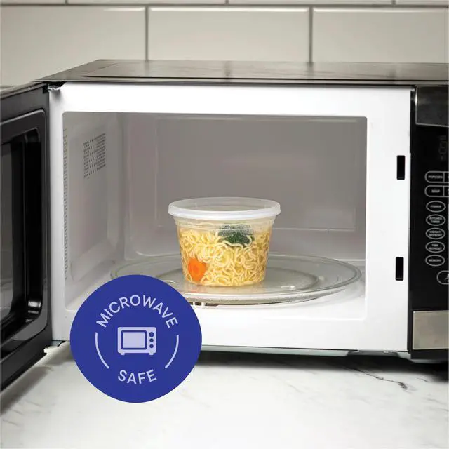 Alt view image 4 of 5 - 16 oz Deli Containers with Lids (48 Sets) Pint Clear Plastic Food Storage Containers, Airtight Leak-Resistant Seal, BPA-Free, Microwave & Freezer Safe, Meal Prep Soup Takeout To-Go
