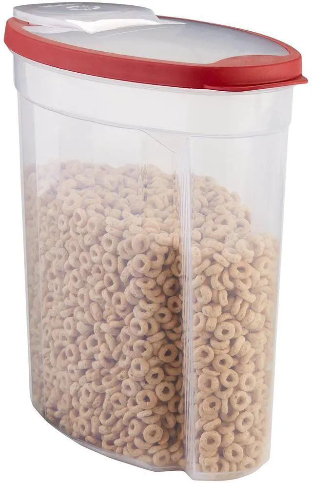 Main image of Flex and Seal Cereal Keeper, 1.5 Gallon, BPA-Free, Clear with Red Lid, Airtight
