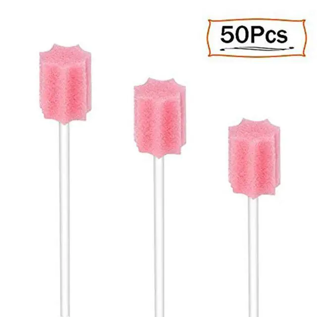 Alt view image 2 of 4 - 50 PCS Disposable Oral Swabs, Sterile Dental Sponge Swab sticks