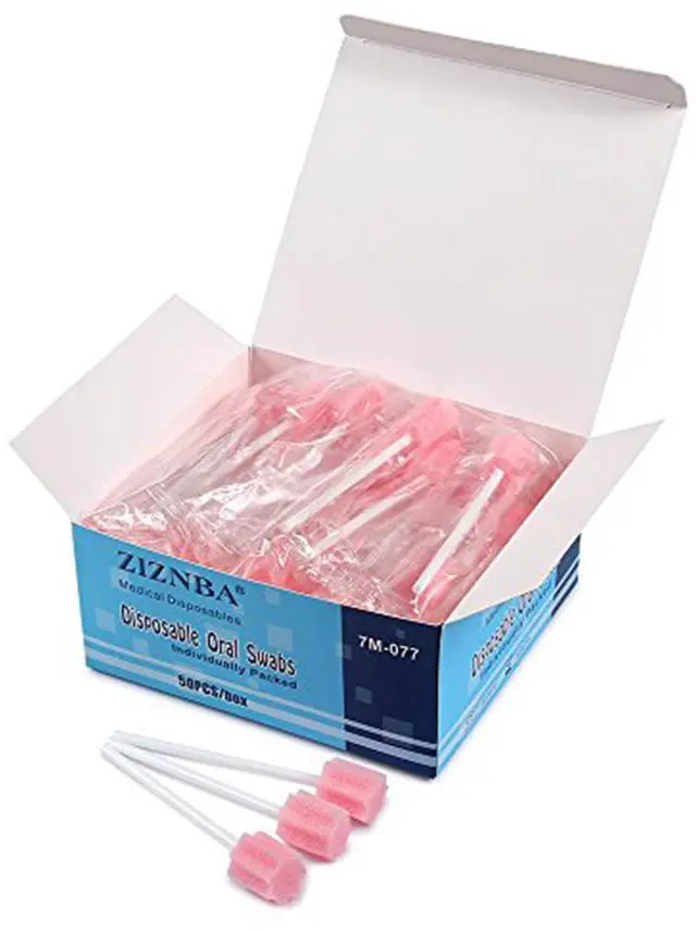Main image of 50 PCS Disposable Oral Swabs, Sterile Dental Sponge Swab sticks