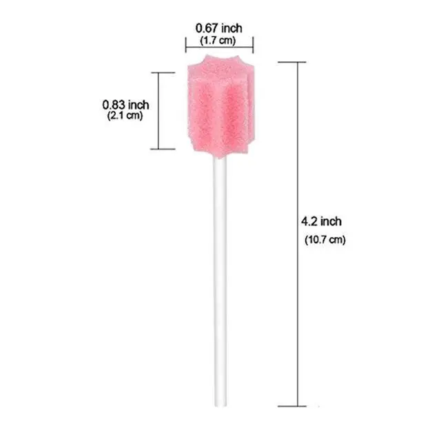 Alt view image 3 of 4 - 50 PCS Disposable Oral Swabs, Sterile Dental Sponge Swab sticks