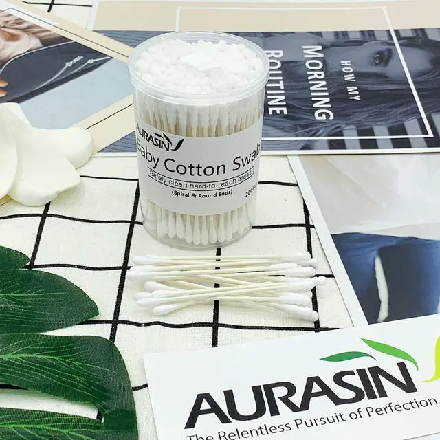 Alt view image 7 of 7 - Baby Cotton Swabs, Paper Sticks Cotton Buds for Baby Ear Nose Clean-200Pcs(Spiral & Round)